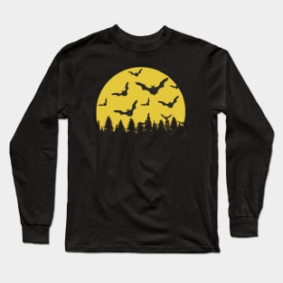 Bats the Nighttime Pollinators with Moon for Bat lovers Long Sleeve T-Shirt